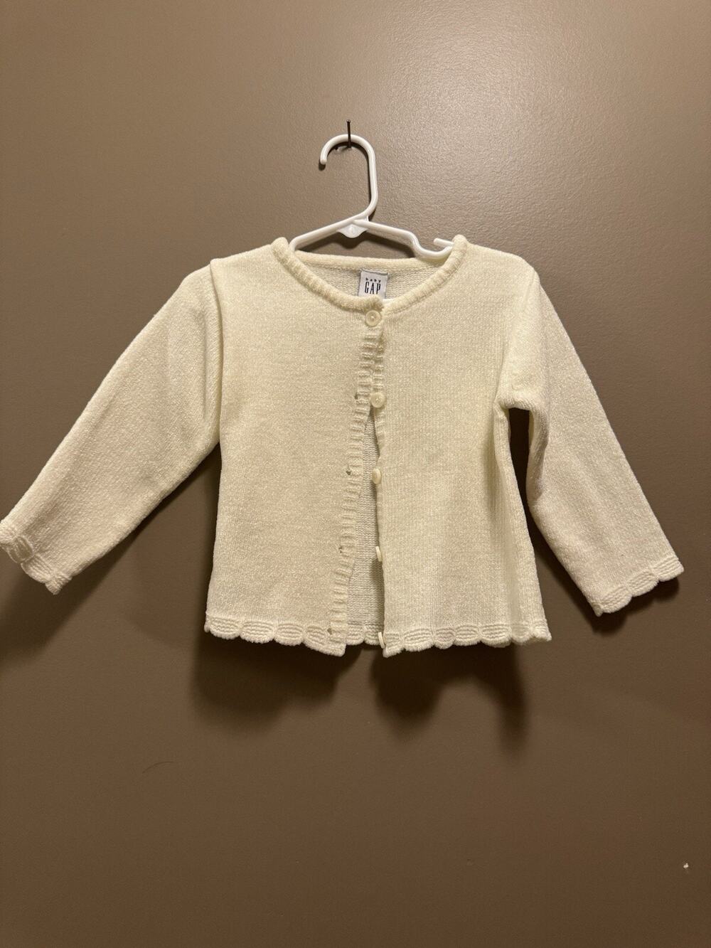 BabyGap Girl's Cardigan Sweater Cream Ivory Chenille 18-24 Months Holiday